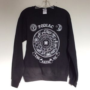 Black Zodiac Celestial Graphic Sweatshirt